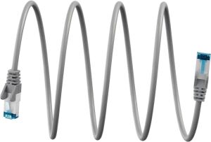 Patch-Kabel CAT6A 10m UltraFlex gr S/FTP PiMF/CU/LSZH-TPE/grey