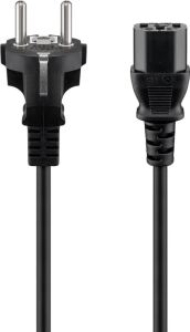 Goobay 50098 Stromkabel Schwarz 2 m Netzstecker Typ F IEC C13