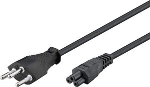Stromkabel Schweiz 1,8m schwarz Typ J, SEV1011 -> Buchse C5