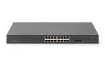 Digitus 16-Port Gigabit Netzwerkswitch, 19 Zoll, unmanaged, 2 Uplink Ports, SFP