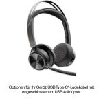 HP Poly Voyager Focus 2 USB-C-C-Headset, für Microsoft Teams zertifiziert, + USB-C/A-Adapter +Ladestation