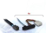 Kabel SFF 8643 - 4x 8482, SATA Power 0,6m