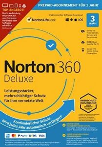 NORTONLIFELOCK 360 Deluxe ND 25GB 3 Device, 1Y, ESD