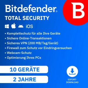 BITDEFENDER Total Security 10Dev.ESD 2 Jahre,10 Devices