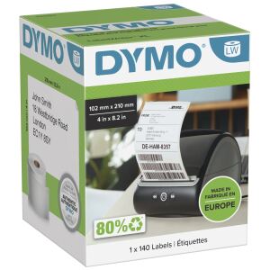 DYMO Original LabelWriter DHL Versandetiketten für LabelWriter 5XL/4XL-Etikettendrucker | 102 mm x 210 mm | Rolle mit 140 Etiketten | selbstklebend | für LabelWriter Beschriftungsgerät