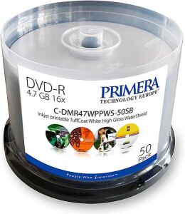 PRIMERA DVD-R Inkjet Gloss 50er Spindel Watershield