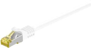 Patch-Kabel RJ45  5,0m weiß    S/FTP m. CAT7 Rohkabel, 2xRJ45, LSZH, CU