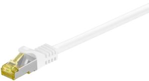 Goobay RJ45 Patchkabel CAT 6A S/FTP (PiMF), 500 MHz mit CAT 7 Rohkabel, weiß, 15m