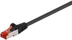 Patch-Kabel CAT6  1,0m black   S/FTP 2xRJ45, LSOH, CU