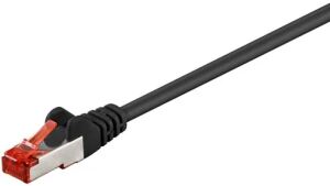 Patch-Kabel CAT6 10,0m black   S/FTP 2xRJ45, LSOH, CU
