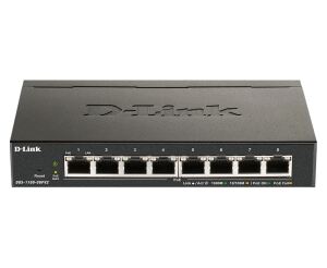 D-Link DGS-1100-08PV2 Managed L2/L3 Gigabit Ethernet (10/100/1000) Power over Ethernet (PoE) Schwarz