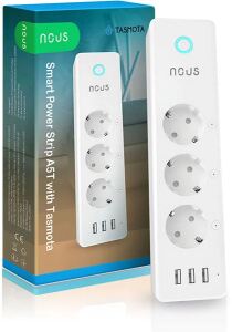 NOUS A5 smarte Steckerleiste Tasmota 3450W/15A/Messung/3xSchuko/3xUSB