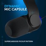 LOGITECH Yeticaster GX Dynamic RGB G Mic w/LIGHTSYNC - Boom Arm, Black