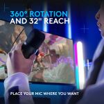 LOGITECH Yeticaster GX Dynamic RGB G Mic w/LIGHTSYNC - Boom Arm, Black
