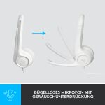 Logitech H390 Kopfhörer Kabelgebunden Kopfband Büro/Callcenter USB Typ-A Weiß