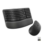 LOGITECH Wave Keys & Lift Vertical Mouse, Graphite