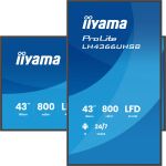 iiyama LH4366UHSB-B1AG Signage-Display Digital Signage Flachbildschirm 109,2 cm (43") LCD WLAN 800 cd/m² 4K Ultra HD Schwarz Eingebauter Prozessor Android 24/7