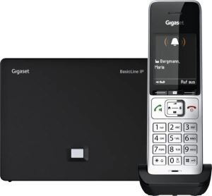 Gigaset BasicLine IP + COMFORT 500HX DECT-Telefon Anrufer-Identifikation Schwarz, Silber