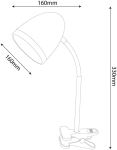 Avide Basic Tischleuchte Clipbar Weiß 15W