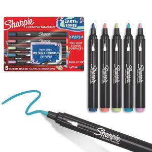 Sharpie Kreativmarker Rundspitze Acryl Erd Farben 5er Blister