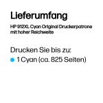 HP 912XL Cyan Original Druckerpatrone mit hoher Reichweite