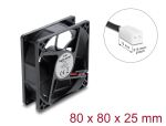 DELOCK Axiallüfter 48V DC ,80x80x25mm 2Pin Lüfteranschl schw