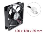 DeLOCK Axiallüfter 48 V DC, 120 x 120 x 25 mm mit 2 Pin Lüfteranschluss schwarz