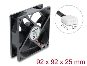 DELOCK Axiallüfter 48V DC 92x92x25mm 4Pin PWM Lüfteranschl
