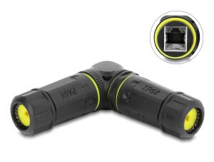 DELOCK Kabelverb. RJ45 Bu > Bu Cat.6 M23x1,5mm 90° gew. IP68