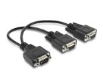 DeLOCK Adapter Y-Kabel D-Sub9 1 x Stecker mit Muttern zu 2 x Buchse mit Schrauben 25 cm