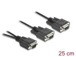 DeLOCK Adapter Y-Kabel D-Sub9 1 x Stecker mit Muttern zu 2 x Buchse mit Schrauben 25 cm