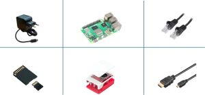 RASPBERRY Pi 4B 3GB Full Kit Case/PSU/SD-Card 32GB/Cable
