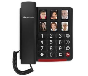 AMPLICOMMS BigTel40 Seniorentelefon, Schnur, Foto-Tasten