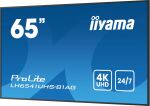 iiyama LH6541UHS-B1AG Signage-Display 163,8 cm (64.5") LCD 500 cd/m² 4K Ultra HD Schwarz 24/7