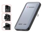 Verbatim 30280 Ladegerät für Mobilgeräte Universal Schwarz, Grau AC Schnellladung Drinnen