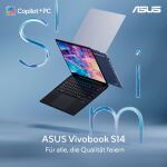ASUS Vivobook S14 OLED S5406SAL-SF312W Copilot+ PC Intel Core Ultra 5 226V Laptop 35,6 cm (14") WUXGA 16 GB LPDDR5x-SDRAM 512 GB SSD Wi-Fi 7 (802.11be) Windows 11 Home Silber QWERTZ Deutsch
