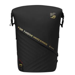 ASUS ROG SLASH Backpack Edition 20 Rucksack Rolltop-Rucksack Schwarz Polyester, Kunstleder (PU)