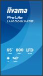 iiyama LH6566UHSB-B1AG Signage-Display Digital Signage Flachbildschirm 165,1 cm (65") LCD WLAN 800 cd/m² 4K Ultra HD Schwarz Eingebauter Prozessor Android 24/7