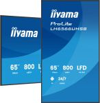 iiyama LH6566UHSB-B1AG Signage-Display Digital Signage Flachbildschirm 165,1 cm (65") LCD WLAN 800 cd/m² 4K Ultra HD Schwarz Eingebauter Prozessor Android 24/7