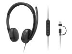 Lenovo VoIP Headset 5000 Kopfhörer Kabelgebunden Kopfband Büro/Callcenter USB Typ-C Schwarz