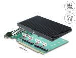 DELOCK PCI Express 5.0 x16 Karte > 4x intern NVMe M.2 Key M