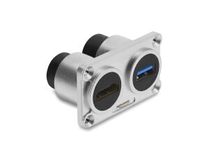 DELOCK Dual EinbauBu USB 5Gbps Typ-A Bu+HDMI Bu 4K silber