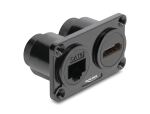 DELOCK Dual Einbaubuchse RJ45 Bu Cat.6 + HDMI Bu 4K schwarz