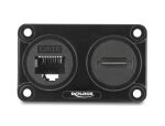 DELOCK Dual Einbaubuchse RJ45 Bu Cat.6 + HDMI Bu 4K schwarz