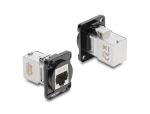 DELOCK D-Typ Modul RJ45 Bu > Bu 90° gew. Cat.6A schwarz/silb