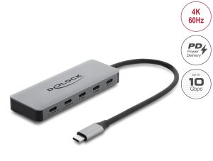 DELOCK 2 Port USB 10Gbps Hub & 2 Port USB-C 4K PD 3.0 100W