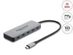 DELOCK 2 Port USB 10Gbps Hub & 2 Port USB-C 4K PD 3.0...