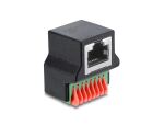 DELOCK RJ45 Bu > Terminalblock m Drucktaster Adapter 90° gew