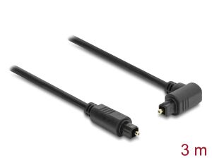 DELOCK TOSLINK Kabel St 90° gew/St gerade 4mm Durchm. 3m