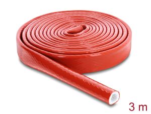 DELOCK Feuerfester Schutzschlauch silikonbesch. 3mx10mm rot